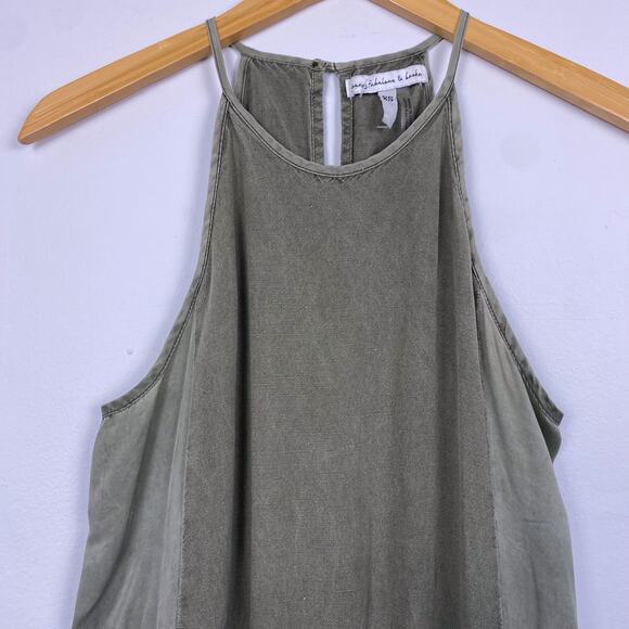 Young Fabulous & Broke Diego Linen Blend Jumpsuit Army Green XS - Picture 3 of 8